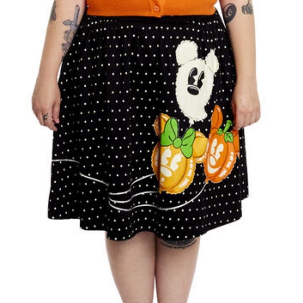 Loungefly Stitch Shoppe Minnie Mouse Pumpkin Balloon Skirt 2x NWT